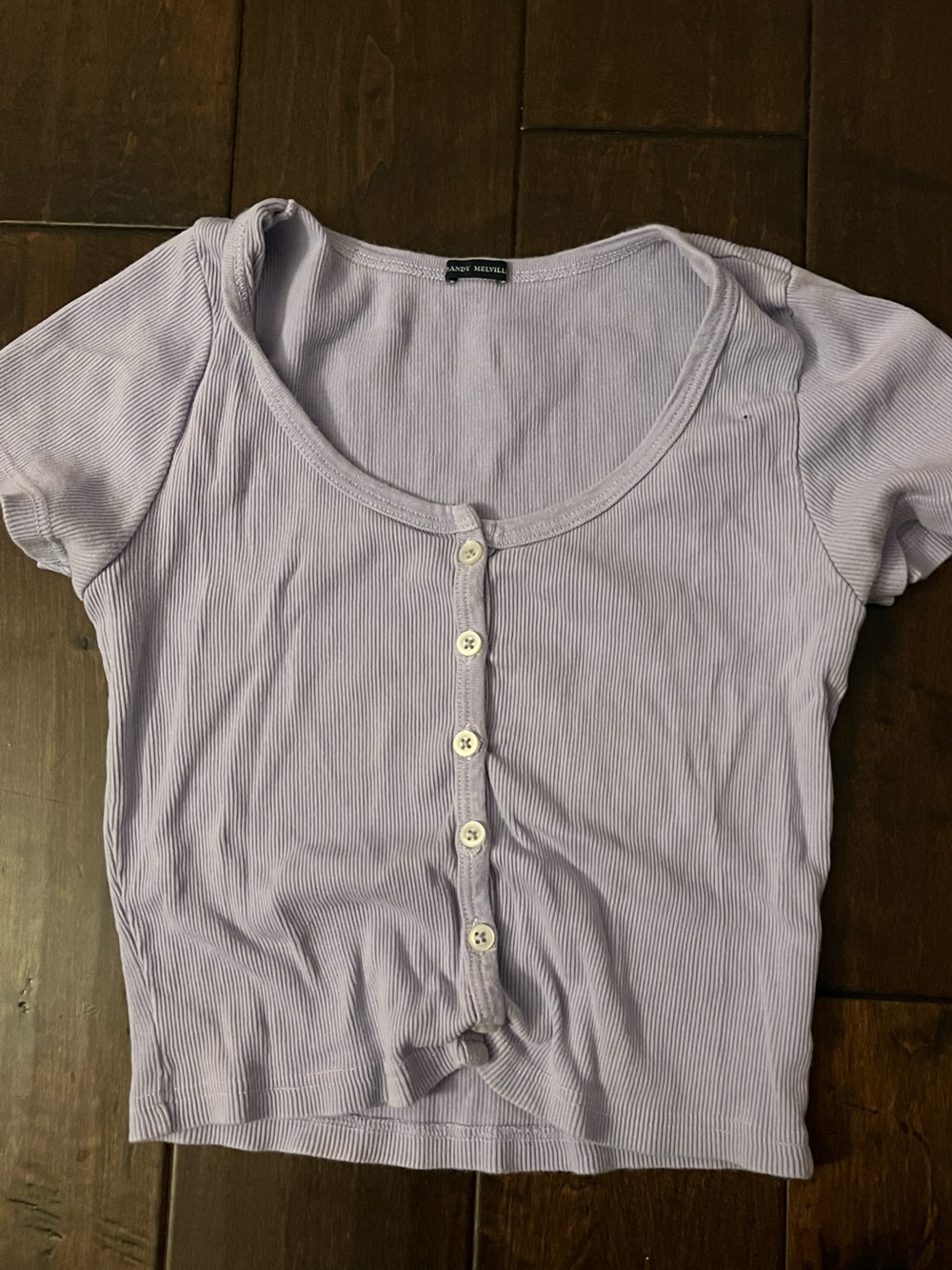 Brandy Melville zelly top Lavender Ribbed Button-Front Women's Top